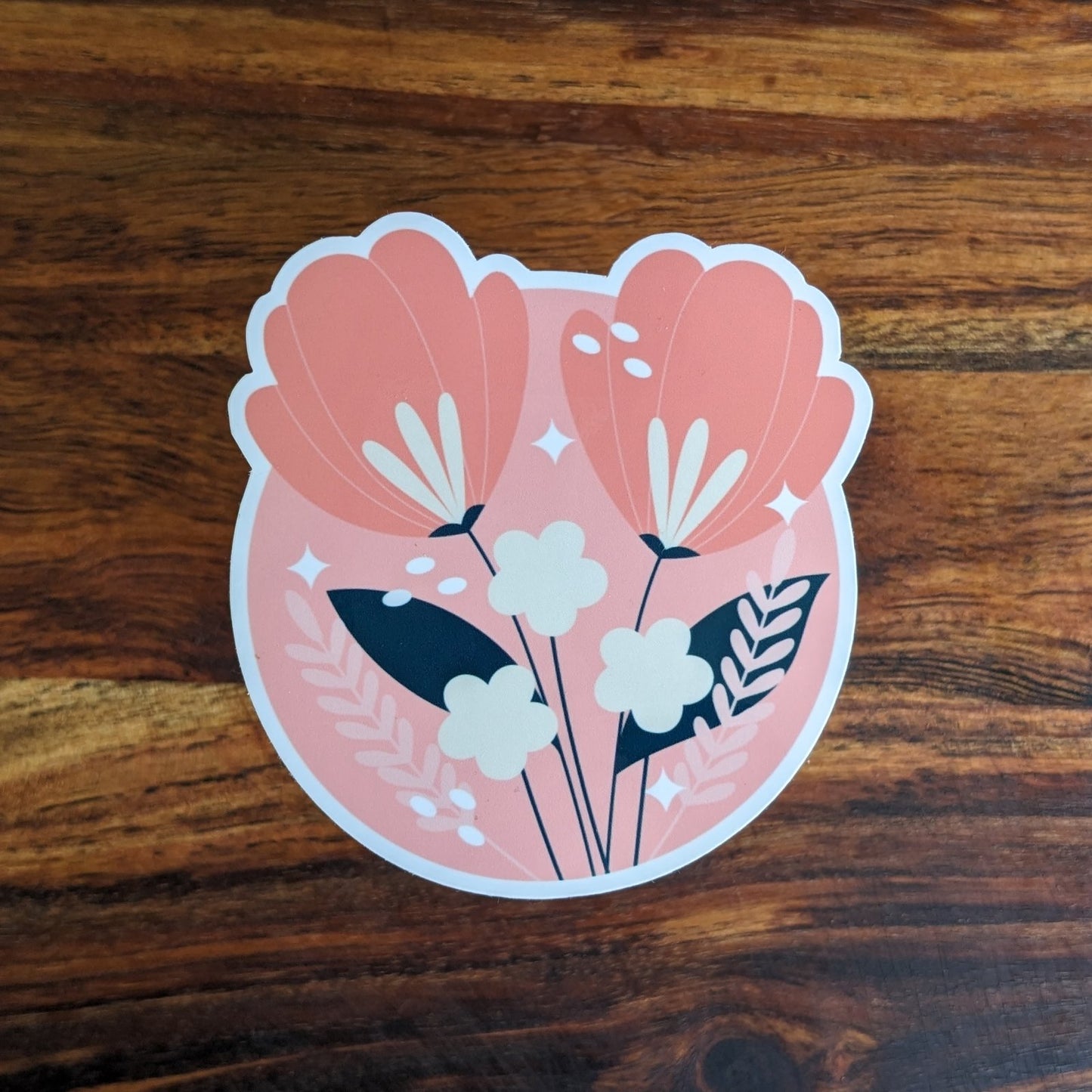 Pink Wildflower Vinyl Decorative Sticker