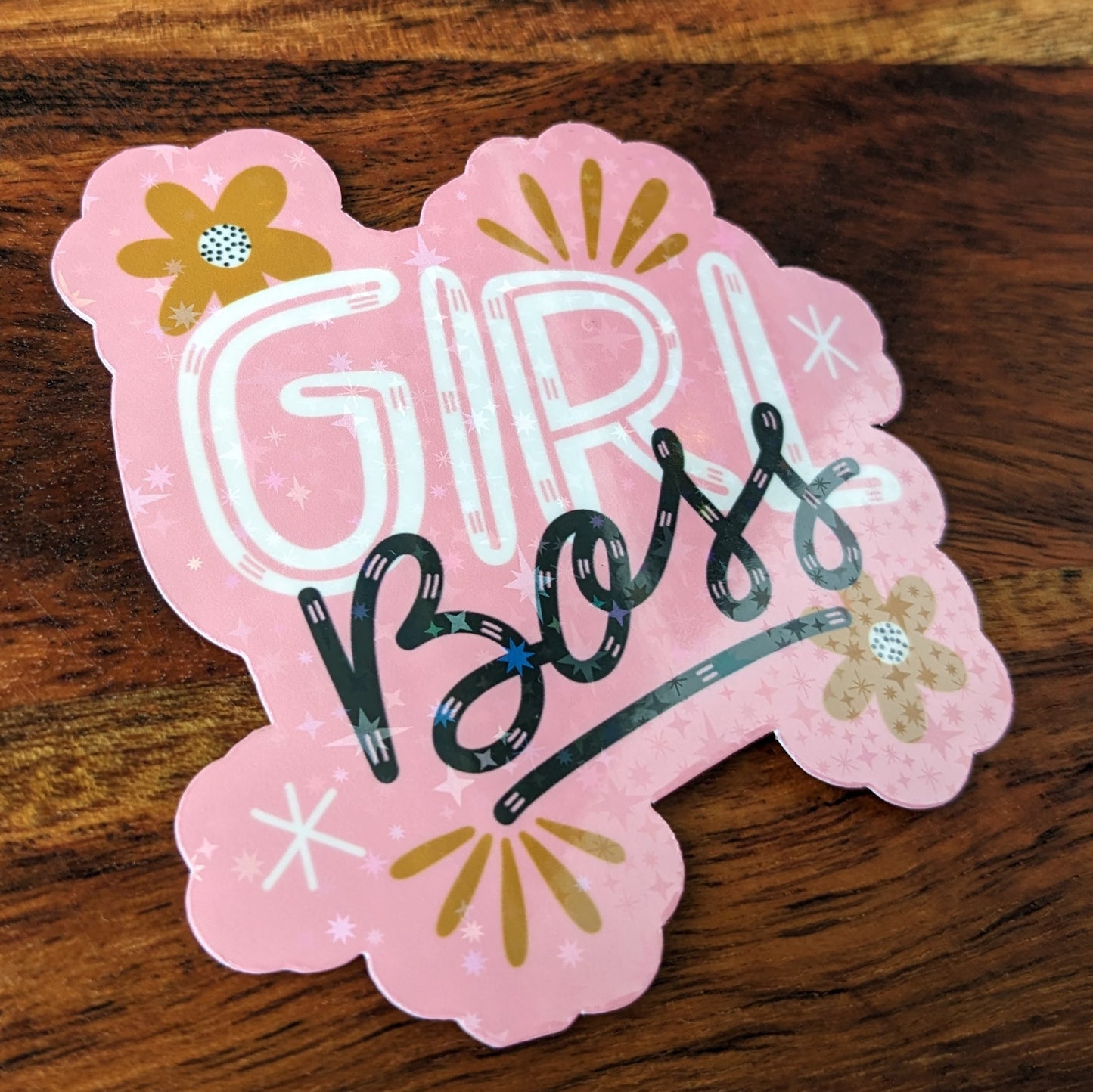 Girl Boss Holographic Laminate Sticker