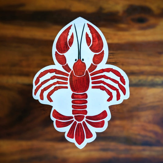 Crawfish Fleur De Lis Vinyl Sticker
